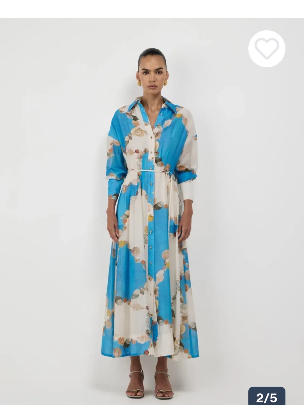 Caroline Constas Seashell Button-Front Maxi Dress NWT Medium